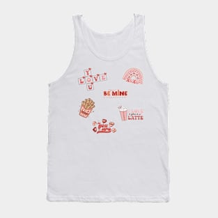 Retro Cute Valentine Stickers Pack Tank Top